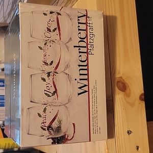 Winterberry Pfaltzgraff Stemless Wine Glasses